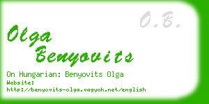 olga benyovits business card